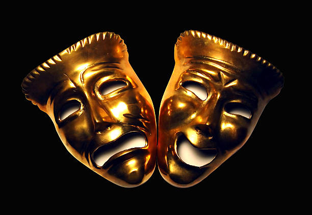 Laugh or cry drama masks reflecting the inferior function